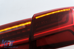 Hátsó Lámpák Full LED Audi A6 4G C7 Limousine (2011-2014) Piros/Áttetsző Facelift Design Sorozatos, Dinamikus LED irányjelzőkkel-image-6042655