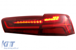 Hátsó Lámpák Full LED Audi A6 4G C7 Limousine (2011-2014) Piros/Áttetsző Facelift Design Sorozatos, Dinamikus LED irányjelzőkkel-image-6042656