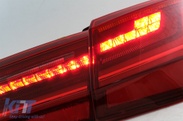 Hátsó Lámpák Full LED Audi A6 4G C7 Limousine (2011-2014) Piros/Áttetsző Facelift Design Sorozatos, Dinamikus LED irányjelzőkkel-image-6042657