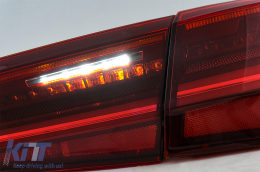 Hátsó Lámpák Full LED Audi A6 4G C7 Limousine (2011-2014) Piros/Áttetsző Facelift Design Sorozatos, Dinamikus LED irányjelzőkkel-image-6042659