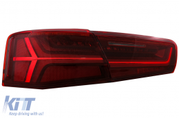 Hátsó Lámpák Full LED Audi A6 4G C7 Limousine (2011-2014) Piros/Áttetsző Facelift Design Sorozatos, Dinamikus LED irányjelzőkkel-image-6042661