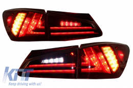 Hátsó lámpák Full LED LEXUS IS XE20 (2006-2012) fénycső Facelift New XE30 piros áttetsző-image-6025879