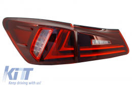 Hátsó lámpák Full LED LEXUS IS XE20 (2006-2012) fénycső Facelift New XE30 piros áttetsző-image-6025902