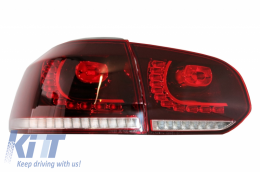 Hátsó lámpák FULL LED Volkswagen Golf 6 VI (2008-up) R20 Design dinamikus sorozatos kanyarodó lámpa cseresznye piros-image-6033099