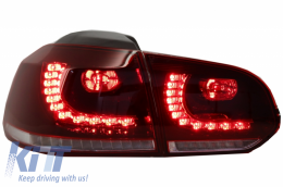 Hátsó lámpák FULL LED Volkswagen Golf 6 VI (2008-up) R20 Design dinamikus sorozatos kanyarodó lámpa cseresznye piros-image-6033104