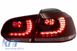 Hátsó lámpák FULL LED Volkswagen Golf 6 VI (2008-up) R20 Design dinamikus sorozatos kanyarodó lámpa cseresznye piros-image-6033105
