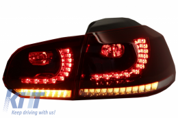 Hátsó lámpák FULL LED Volkswagen Golf 6 VI (2008-up) R20 Design dinamikus sorozatos kanyarodó lámpa cseresznye piros-image-6033108