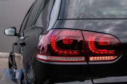 Hátsó lámpák FULL LED Volkswagen Golf 6 VI (2008-up) R20 Design dinamikus sorozatos kanyarodó lámpa cseresznye piros-image-6089772