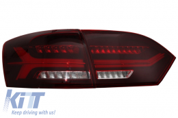 Hátsó lámpák LED VW Volkswagen Jetta Mk6 VI (2012-2014) dinamikus folyamatos kanyarodó lámpák  piros sötétített-image-6020983