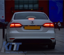 Hátsó lámpák LED VW Volkswagen Jetta Mk6 VI (2012-2014) dinamikus folyamatos kanyarodó lámpák  piros sötétített-image-6021087