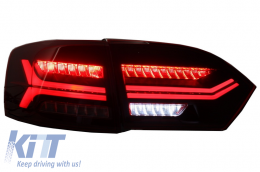 Hátsó lámpák LED VW Volkswagen Jetta Mk6 VI (2012-2014) dinamikus folyamatos kanyarodó lámpák  piros sötétített-image-6023237