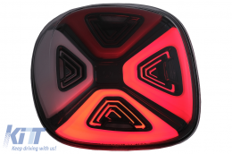 Hátsó lámpák Smart ForTwo C453 A453 ForFour W453 (2014-2019) modellekhez, dinamikus indulófény, piros átlátszó-image-6089513