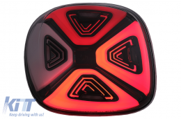 Hátsó lámpák Smart ForTwo C453 A453 ForFour W453 (2014-2019) modellekhez, dinamikus indulófény, piros átlátszó-image-6089514