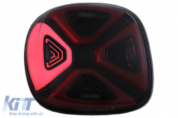 Hátsó lámpák Smart ForTwo C453 A453 ForFour W453 (2014-2019) modellekhez, dinamikus indulófény, piros átlátszó-image-6089515