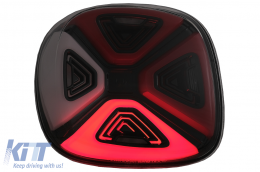 Hátsó lámpák Smart ForTwo C453 A453 ForFour W453 (2014-2019) modellekhez, dinamikus indulófény, piros átlátszó-image-6089516