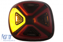 Hátsó lámpák Smart ForTwo C453 A453 ForFour W453 (2014-2019) modellekhez, dinamikus indulófény, piros átlátszó-image-6089524
