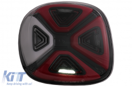 Hátsó lámpák Smart ForTwo C453 A453 ForFour W453 (2014-2019) modellekhez, dinamikus indulófény, piros átlátszó-image-6089526