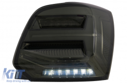 Hátsó lámpák teljes LED VW Polo 6R 6C 61 (2011-2017) dinamikus irányjelző Vento kinézet füst szín-image-6073710