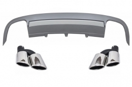 image-50-
Hátsó lökhárító diffúzor AUDI A5 8T 4D Sportback S-Line nem Facelift (2007-2011) modellekhez, kipufogóvégekkel