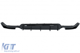 Hátsó lökhárító diffúzor BMW 4 F32 F33 F36 (2013-2019) Coupe Cabrio, M Dizájn, dupla kipufogónyílás, zongorafekete-image-6085546