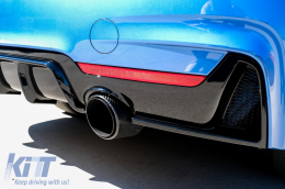 Hátsó lökhárító diffúzor BMW 4 F32 F33 F36 (2013-2019) Coupe Cabrio, M Dizájn, dupla kipufogónyílás, zongorafekete-image-6085645