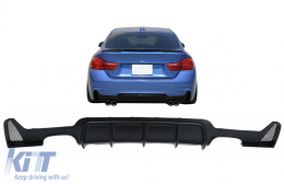Hátsó lökhárító diffúzor BMW 4 F32 F33 F36 (2013-2019) Coupe Cabrio, M Dizájn, dupla iker kipufogónyílás-image-6086408