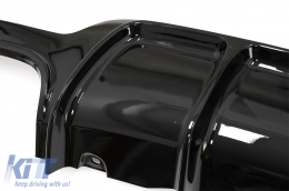 Hátsó lökhárító diffúzor BMW 4 F32 F33 F36 (2013-2019) Coupe Cabrio, M Dizájn, dupla iker kipufogóvég, zongoralakk fekete-image-6085526