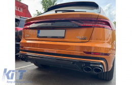 
Hátsó lökhárító diffúzor dupla kipufogónyílással AUDI Q8 SUV (2018-) modellekhez, fekete kipufogóvégek-image-6277837