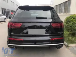 Hátsó lökhárító diffúzor dupla kipufogónyílás Audi Q7 SUV 4M (2015-2019) alap lökhárítóhoz-image-6277147