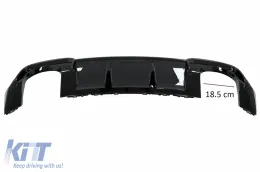 Hátsó lökhárító diffúzor és első lökhárító spoiler Audi A3 8V Facelift (2016-2019) Sedan Cabrio modellekhez, RS3 Dizájn, csak S-line lökhárítóhoz, zongorafekete-image-6084989