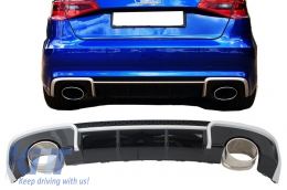 Hátsó lökhárító diffúzor és kipufogóvég Audi A3 8V Hatchback Sportback (2012-2015) RS3 Design-image-6023804