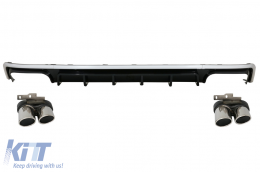 
Hátsó lökhárító diffúzor és kipufogóvégek AUDI A6 C8 4K (2018-) modellekhez, S6 ezüst Dizájn -image-6076089