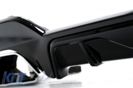Hátsó lökhárító diffúzor króm kipufogóvégekkel BMW 3 G20 G28 Sedan G21 Touring (2018-től) modellekhez, M340i M dizájn, zongorafekete-image-6078165
