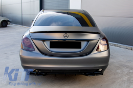 Hátsó Lökhárító Diffúzor Mercedes C-osztály W205 S205 (2014-2018) AMG C63 Look Árnyék Fekete Szabvány Lökhárítóhoz-image-6053463