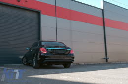 Hátsó Lökhárító Diffúzor Mercedes C-osztály W205 S205 (2014-2018) AMG C63 Look Árnyék Fekete Szabvány Lökhárítóhoz-image-6092266