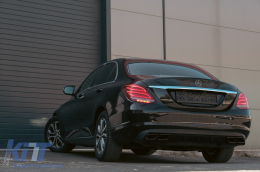 Hátsó Lökhárító Diffúzor Mercedes C-osztály W205 S205 (2014-2018) AMG C63 Look Árnyék Fekete Szabvány Lökhárítóhoz-image-6092267