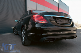 Hátsó Lökhárító Diffúzor Mercedes C-osztály W205 S205 (2014-2018) AMG C63 Look Árnyék Fekete Szabvány Lökhárítóhoz-image-6092269