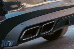 Hátsó Lökhárító Diffúzor Mercedes C-osztály W205 S205 (2014-2018) AMG C63 Look Árnyék Fekete Szabvány Lökhárítóhoz-image-6092271
