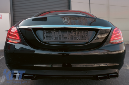 Hátsó Lökhárító Diffúzor Mercedes C-osztály W205 S205 (2014-2018) AMG C63 Look Árnyék Fekete Szabvány Lökhárítóhoz-image-6092272