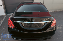 Hátsó Lökhárító Diffúzor Mercedes C-osztály W205 S205 (2014-2018) AMG C63 Look Árnyék Fekete Szabvány Lökhárítóhoz-image-6092273