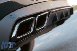 Hátsó Lökhárító Diffúzor Mercedes C-osztály W205 S205 (2014-2018) AMG C63 Look Árnyék Fekete Szabvány Lökhárítóhoz-image-6092274