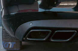 Hátsó Lökhárító Diffúzor Mercedes C-osztály W205 S205 (2014-2018) AMG C63 Look Árnyék Fekete Szabvány Lökhárítóhoz-image-6092275