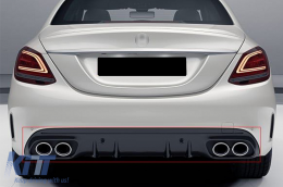 Hátsó lökhárító diffúzor kipufogóvégekkel Mercedes C-osztály W205 S205 Sport Line (2014-2020) modellekhez, C43 Dizájn-image-6078333