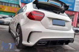 Hátsó lökhárító díszléc, Mercedes A-osztály W176 (2012-2018), zongoralakk fekete-image-6070553