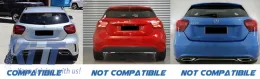 Hátsó lökhárító díszléc, Mercedes A-osztály W176 (2012-2018), zongoralakk fekete-image-6070705