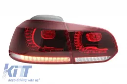 Hátsó lökhárító kipufogórendszerrel és cseresznyevörös teljes LED hátsó lámpák VW Golf 6 VI (2008-2013) R20 Design (LHD és RHD)-image-6051006