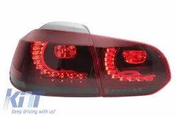 Hátsó lökhárító kipufogórendszerrel, R20 design küszöb spoilerek, cseresznyevörös teljes LED hátsó lámpák, Dynamic LED irányjelzők - VW Golf 6 VI (2008-2013), LHD és RHD-image-6051266
