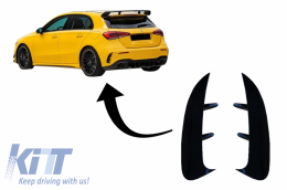 image-35-Hátsó lökhárító légterelő, oldalsó bordák - Mercedes A-osztály W177 (2018-) ferdehátú, A35 Design, fekete