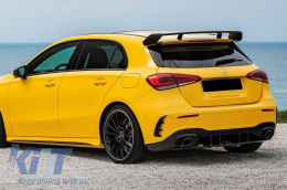 Hátsó lökhárító légterelő, oldalsó bordák - Mercedes A-osztály W177 (2018-) ferdehátú, A35 Design, fekete-image-6059301