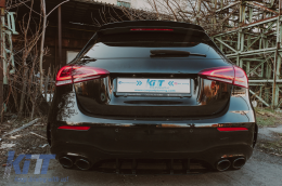 Hátsó lökhárító légterelő, oldalsó bordák - Mercedes A-osztály W177 (2018-) ferdehátú, A35 Design, fekete-image-6090877